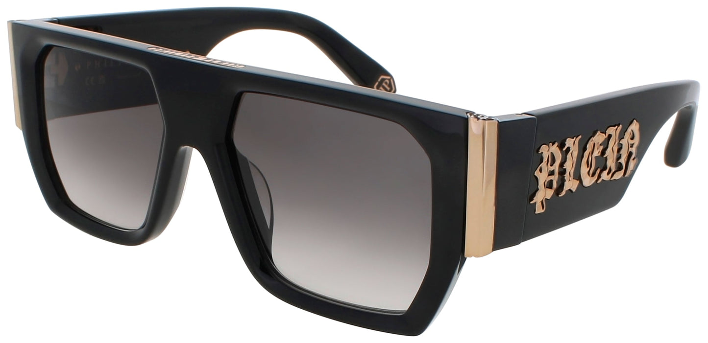 Philipp Plein SPP094M Frame SHINY BLACK Lens GREY GRADIENT