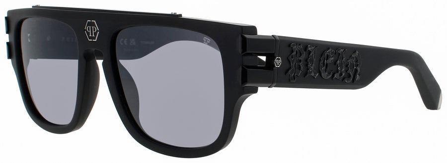 Philipp Plein SPP011X Frame SANDBLASTED BLACK Lens LIGHT GREY GRADIENT