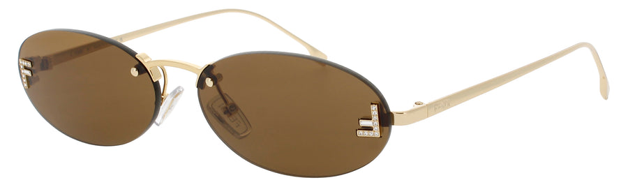 FENDI FE4075US Frame SHINY ENDURA GOLD Lens ROVIEX