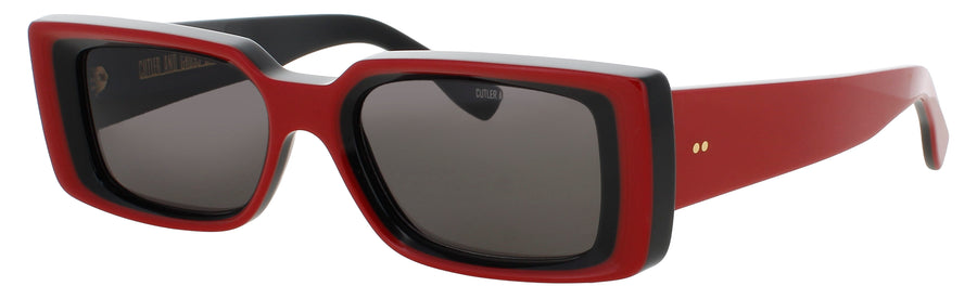 CUTLER AND GROSS CGSN-1368 Frame RED ON BLACK Lens SMOKE