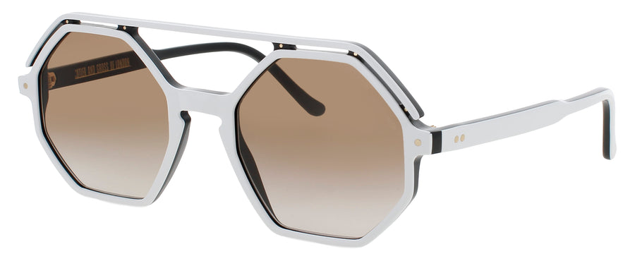 CUTLER AND GROSS CGSN-1371 Frame WHITE ON BLACK Lens BROWN GRADIENT