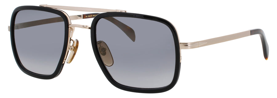 DAVID BECKHAM DB 7002/S Frame GOLD BLACK Lens GREY GOLD FLASH