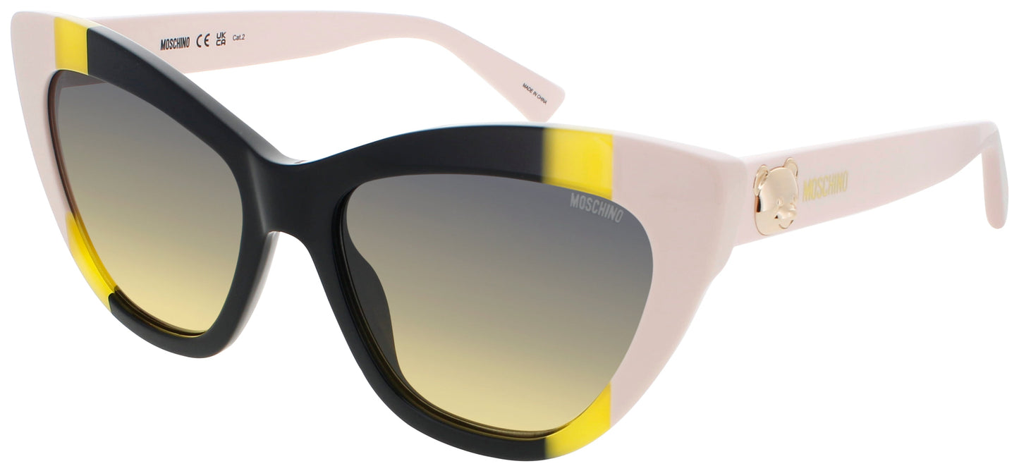 MOSCHINO MOS122/S Frame BLACK YELLOW Lens GREEN YELLOW