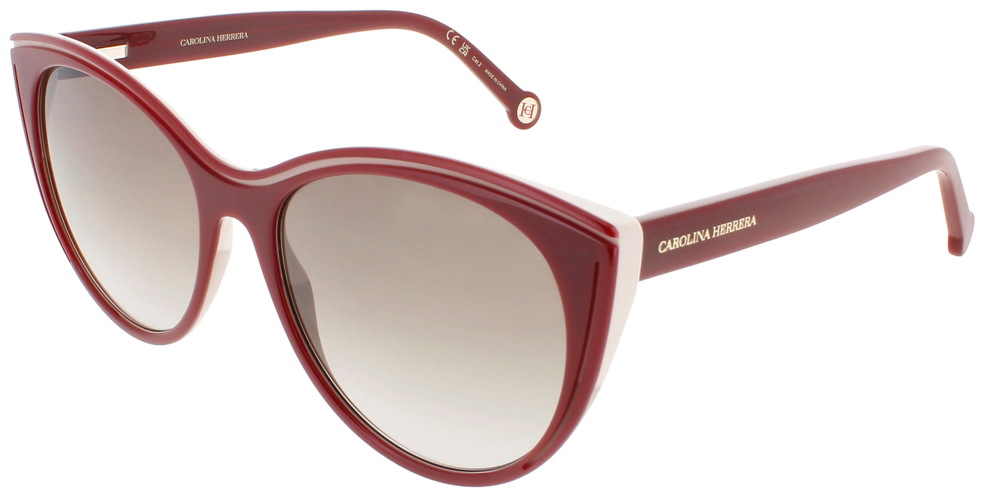 CAROLINA HERRERA HER 0142/S Frame BURGUNDY BEIGE Lens BROWN GRADIENT
