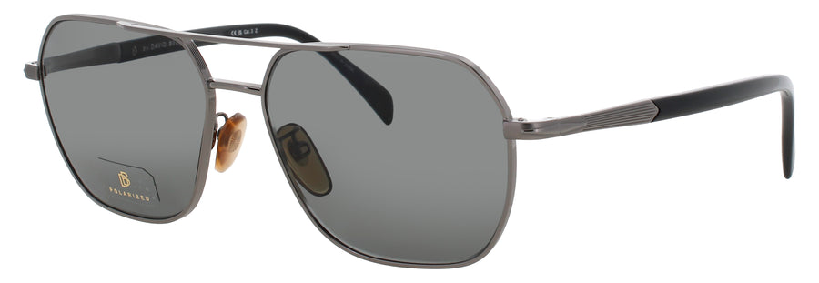 DAVID BECKHAM DB-1128/G/S Frame DARK RUTHENIUM / BLACK Lens SMOKE POLARIZED