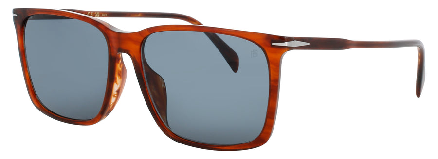 DAVID BECKHAM DB-1145/G/S Frame BROWN HORN Lens BLUE TINT
