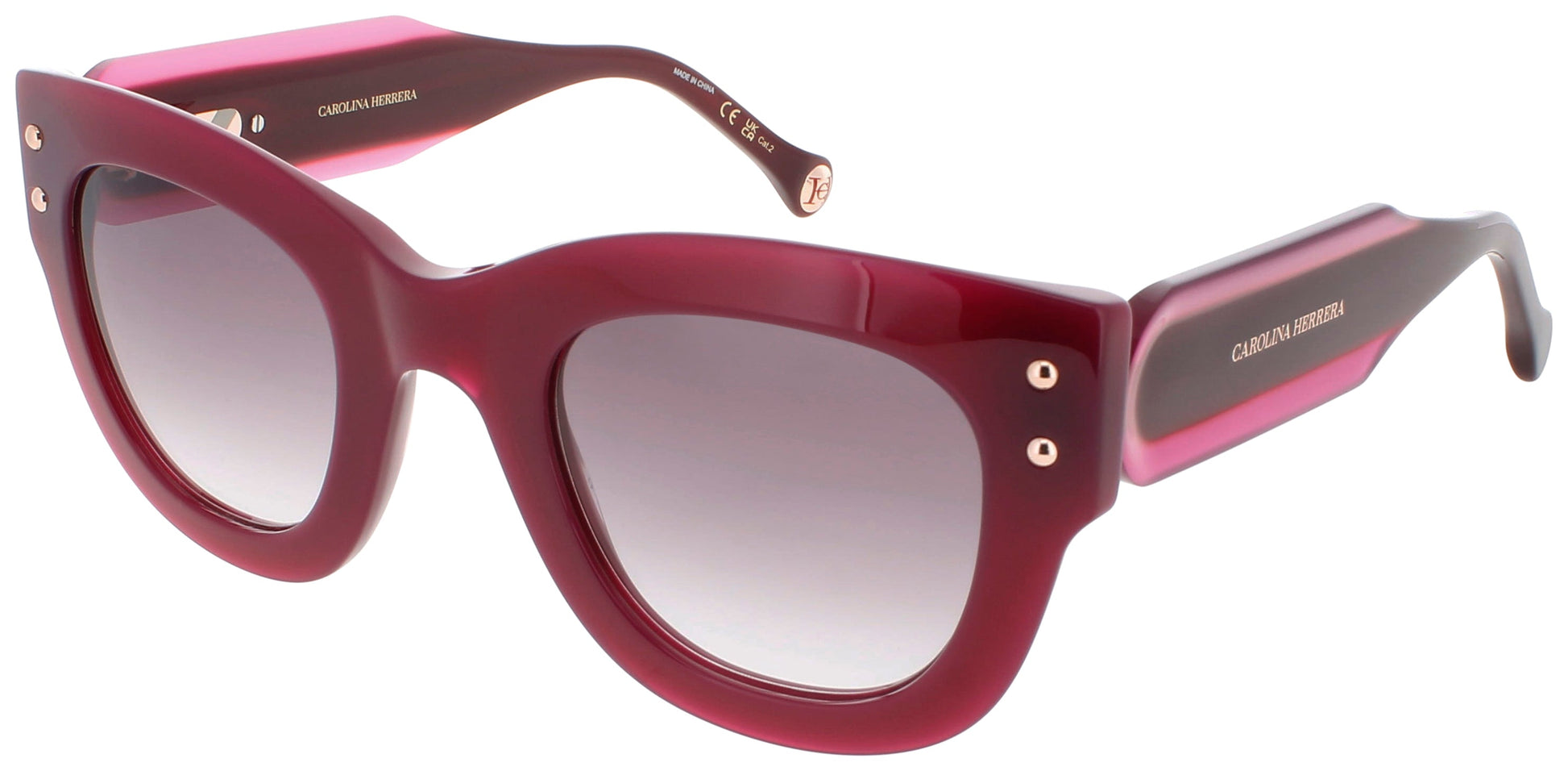 CAROLINA HERRERA HER 0222/S Frame CYCLAMEN PINK Lens GREY SHADED