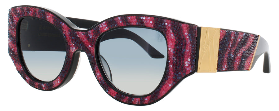 ANNA-KARIN KARLSSON LUCKY GOES TO VEGAS Frame CERISE ZEBRA Lens GREY GRADIENT