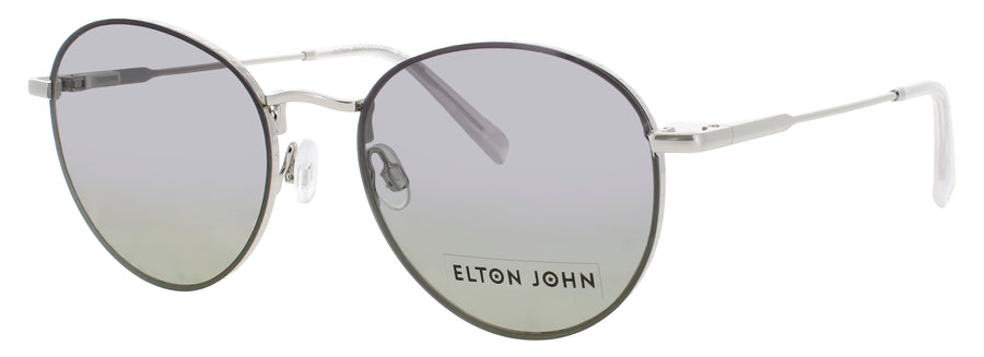 ELTON JOHN GALAXY Frame SILVER BULLET Lens POLARIZED PURPLE TO GREEN GRADIENT