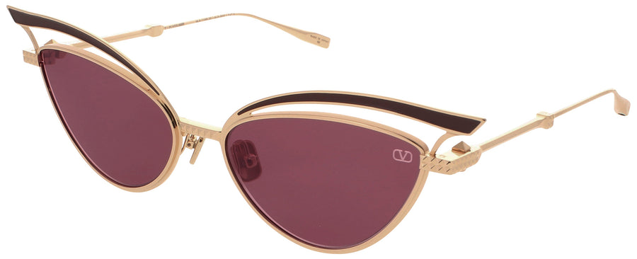 VALENTINO V-GLASSLINER Frame V-LIGHT GOLD/BORDEAUX ENAMEL Lens DARK BORDEAUX