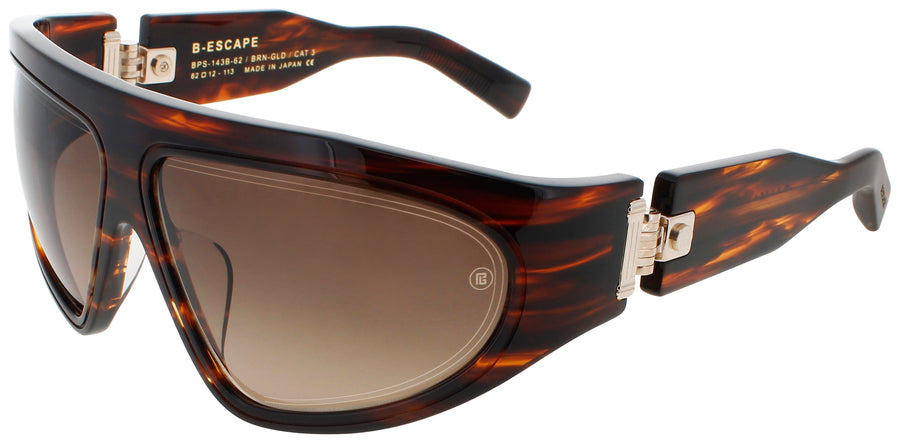 BALMAIN B-ESCAPE Frame BROWN SILVER/WHITE GOLD Lens DARK BROWN GRADIENT