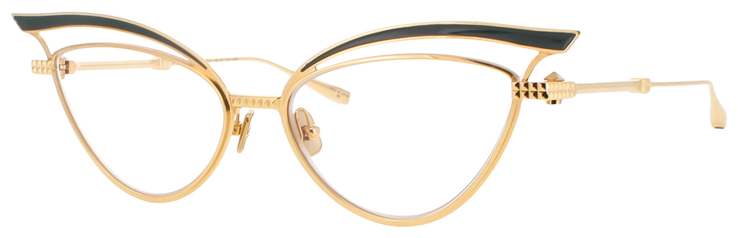 VALENTINO V-GLASSLINER Frame LIGHT GOLD - GREEN ENAMEL Lens DEMO