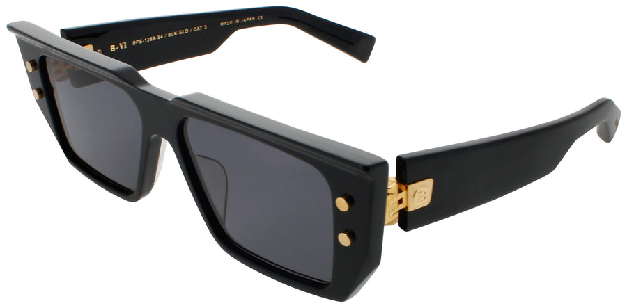 BALMAIN B-VI Frame BLACK/GOLD Lens DARK GREY