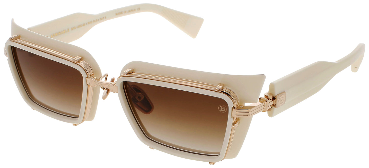 BALMAIN ADMIRABLE Frame BONE/WHITE GOLD Lens DARK BROWN