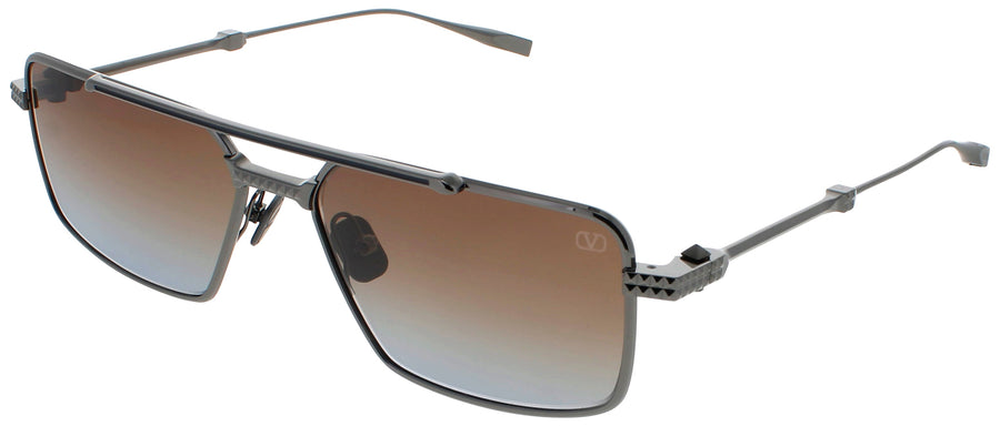 VALENTINO V-SEI Frame BLACK RHODIUM/BLUE ENAMEL Lens DARK BROWN/BLUE