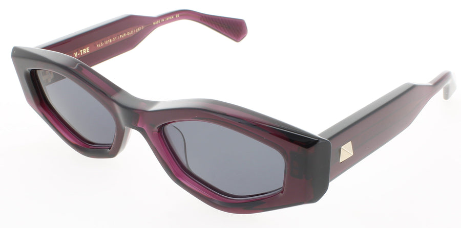 VALENTINO V-TRE Frame CRYSTAL PURPLE/YELLOW GOLD Lens DARK GREY