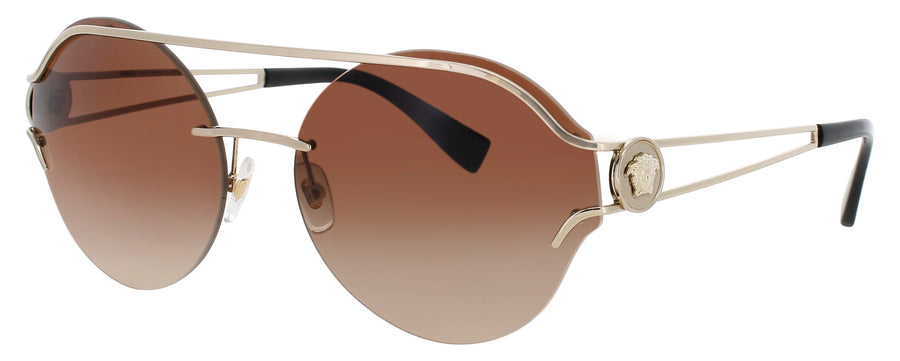 VERSACE 0VE2184 Frame PALE GOLD Lens BROWN GRADIENT