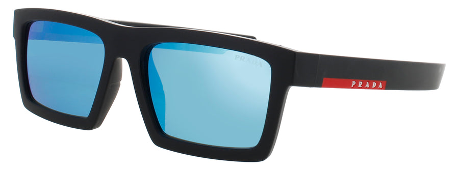 PRADA PS 02ZSU Frame MATTE BLACK Lens BLUE GREEN MIRROR