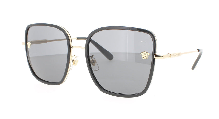 VERSACE 0VE2247D Frame BLACK/GOLD Lens DARK GREY