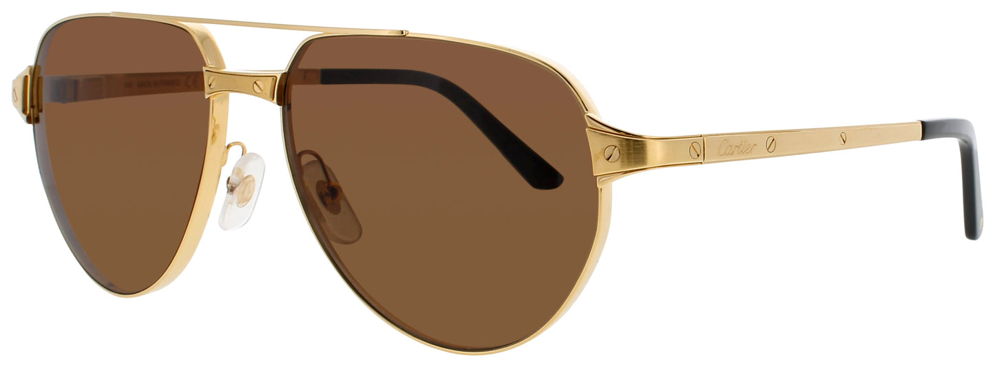CARTIER CT0425S Frame GOLD Lens BROWN POLARIZED