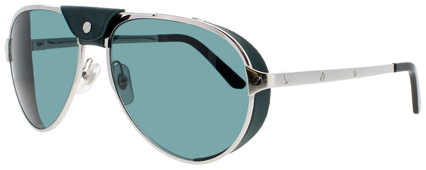 CARTIER CT0296S Frame SILVER Lens GREEN POLARIZED