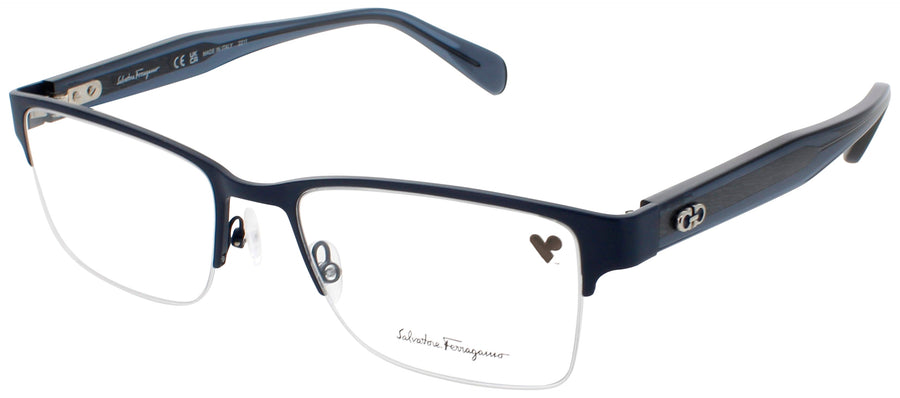 SALVATORE FERRAGAMO SF2222 Frame MATTE BLUE Lens DEMO
