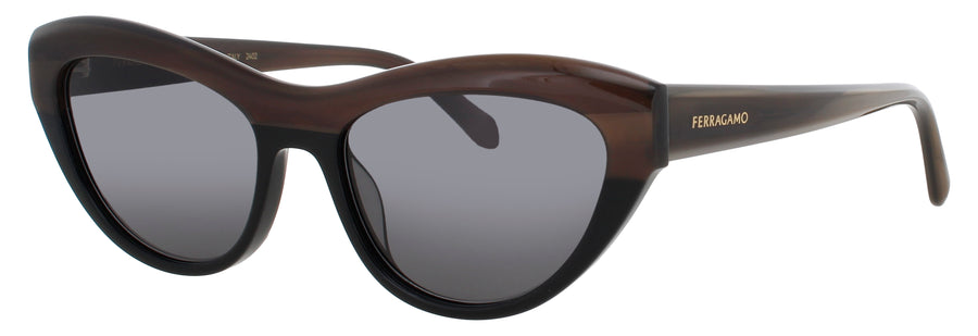 SALVATORE FERRAGAMO SF1103S Frame STRIPED BROWN/BLACK Lens SMOKE