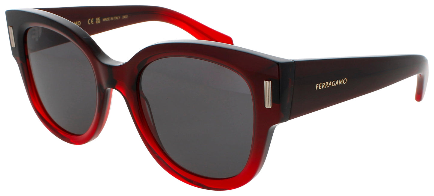 SALVATORE FERRAGAMO SF2007S Frame GRADIENT TRANSPARENT DARK RED Lens GREY