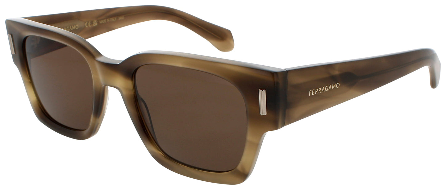 SALVATORE FERRAGAMO SF2010S Frame STRIPED KHAKI Lens BROWN