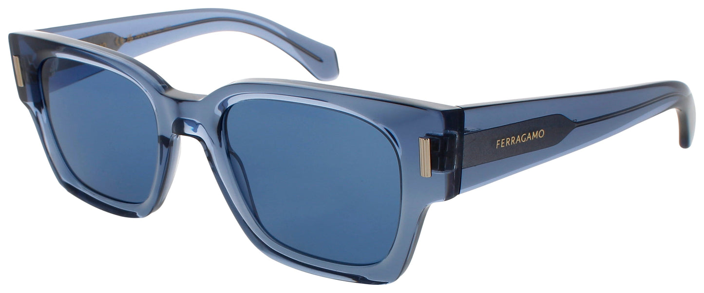 SALVATORE FERRAGAMO SF2010S Frame TRANSPARENT BLUE Lens BLUE