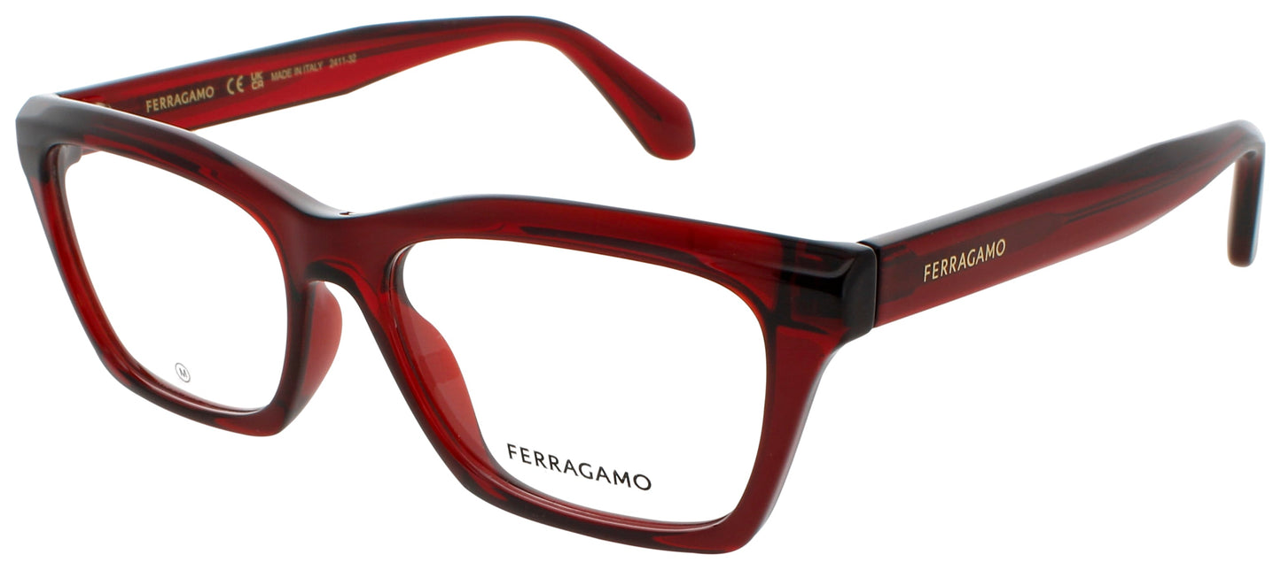 SALVATORE FERRAGAMO SF2986 Frame TRANSPARENT RED Lens DEMO
