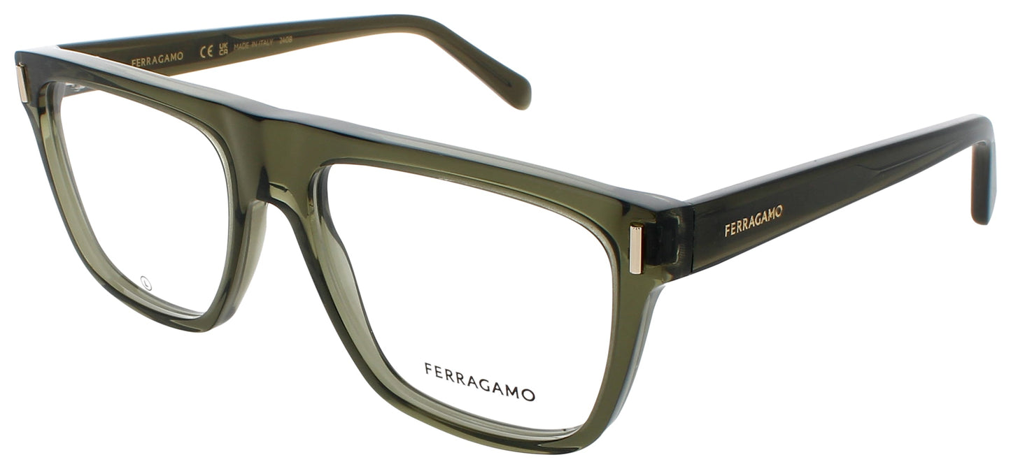 SALVATORE FERRAGAMO SF2997 Frame TRANSPARENT GREEN Lens DEMO