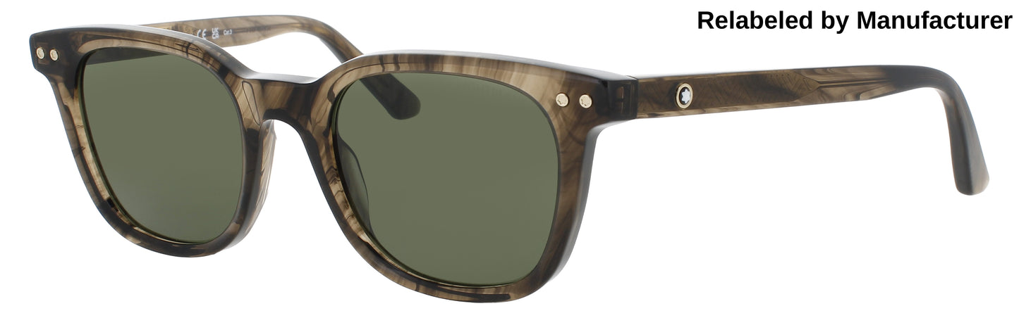 MONTBLANC MB0320S Frame BROWN Lens GREEN TINT