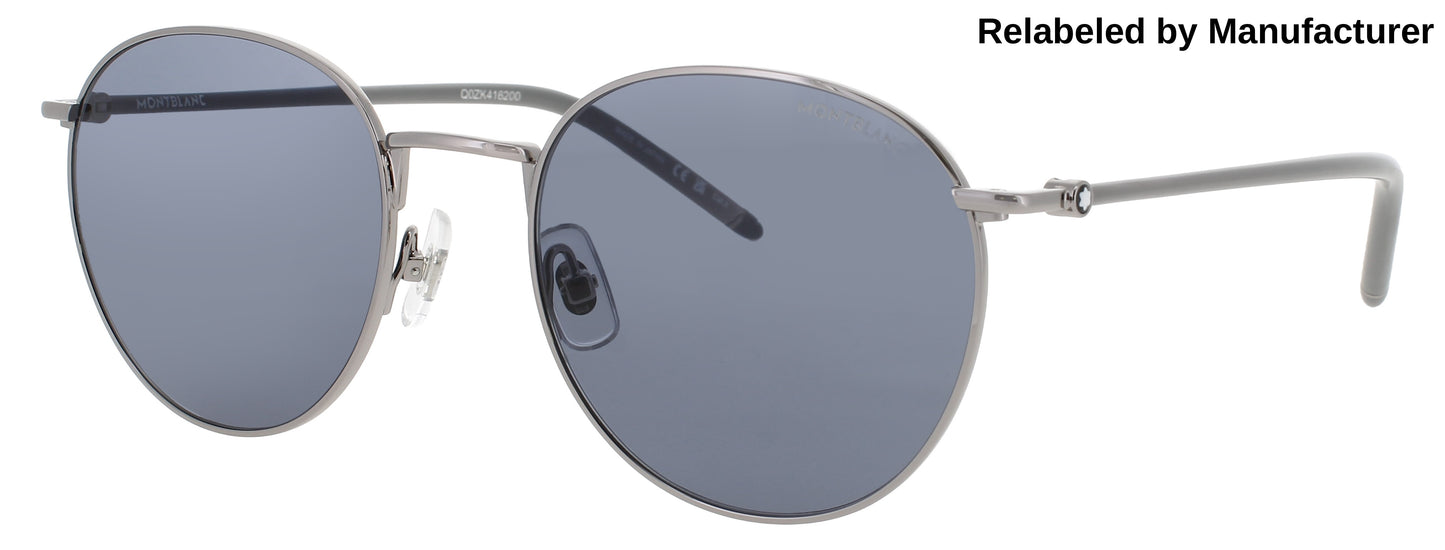 MONTBLANC MB0343SA Frame RUTHENIUM Lens BLUE TINT
