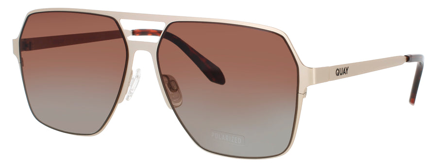 QUAY BACKSTAGE PASS Frame GOLD Lens BROWN GRADIENT POLARIZED