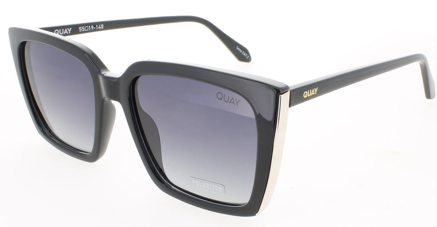 QUAY FRONT COVER Frame BLACK Lens SMOKE POLARIZED
