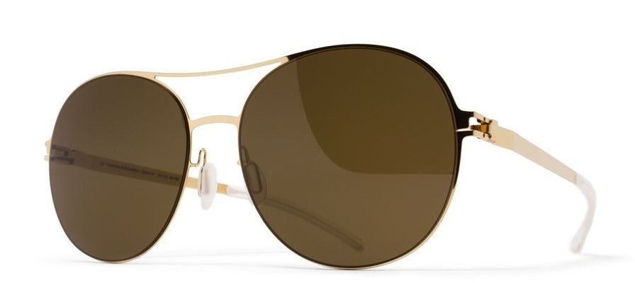 MYKITA ADELHEID Frame GLOSS GOLD Lens RAW BROWN SOLID