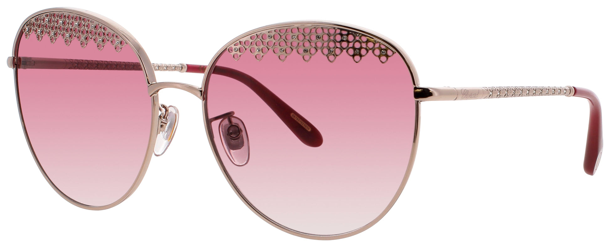 CHOPARD SCHF75S Frame LIGHT GOLD Lens PINK GRADIENT