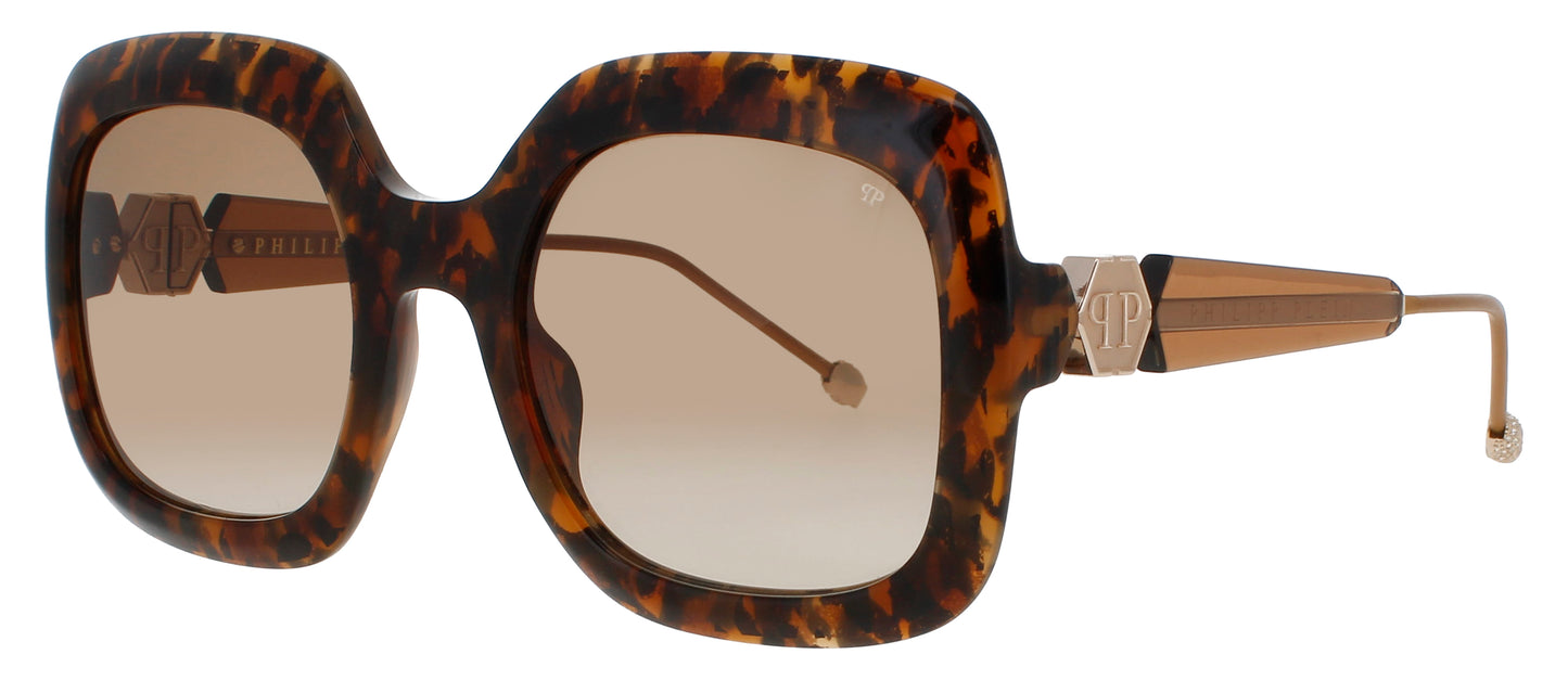 PHILIPP PLEIN SPP065S Frame SHINY LEOPARD Lens BROWN GRADIENT