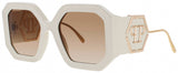 Philipp Plein SPP067 Frame SHINY FULL IVORY Lens BEIGE GRADIENT