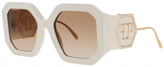 Philipp Plein SPP067 Frame SHINY FULL IVORY Lens BEIGE GRADIENT