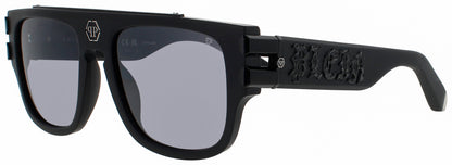 Philipp Plein SPP011X Frame SANDBLASTED BLACK Lens LIGHT GREY GRADIENT