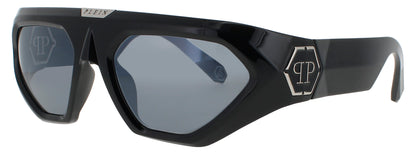 PHILIPP PLEIN SPP153 Frame SHINY BLACK Lens SMOKE