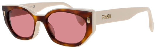 FENDI FE40018I Frame WHITE/HAVANA/PINK Lens PINK