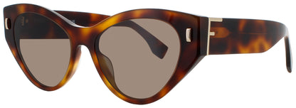 FENDI FE40035I Frame CLASSIC HAVANA/DARK BROWN Lens DARK BROWN