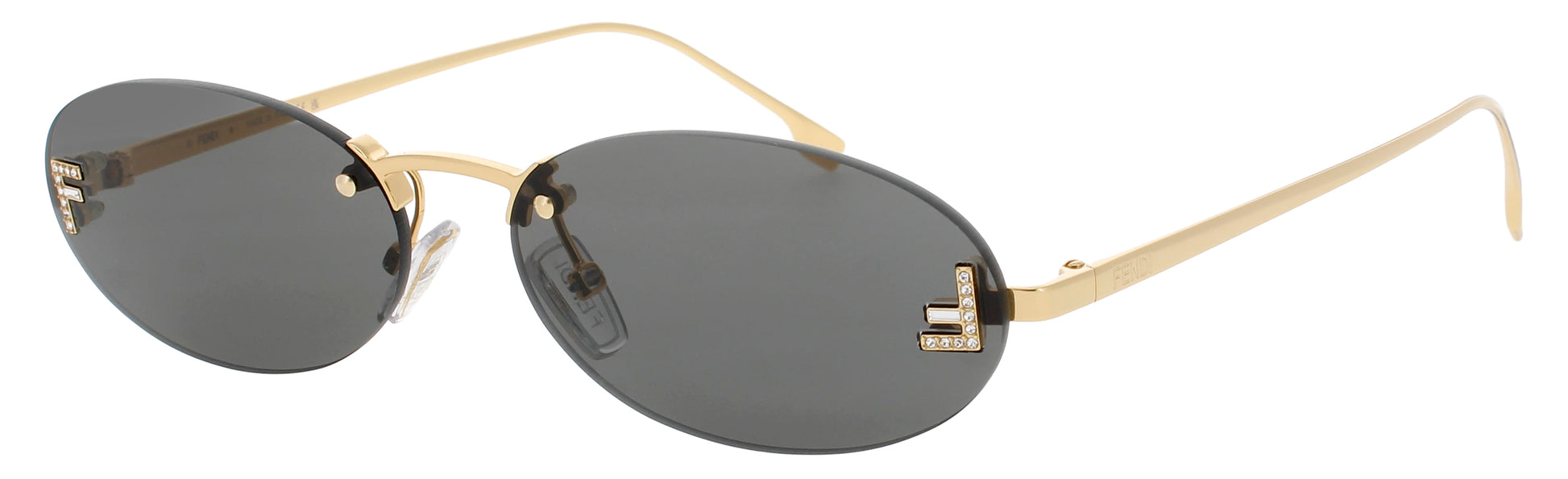 FENDI FE4075US Frame SHINY ENDURA GOLD Lens  SMOKE