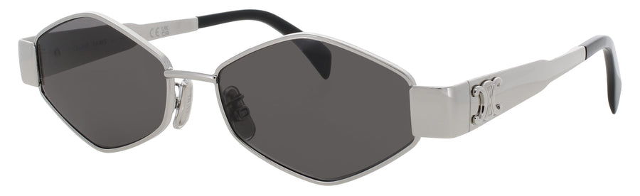 CELINE CL40254U Frame SHINY PALLADIUM Lens SMOKE