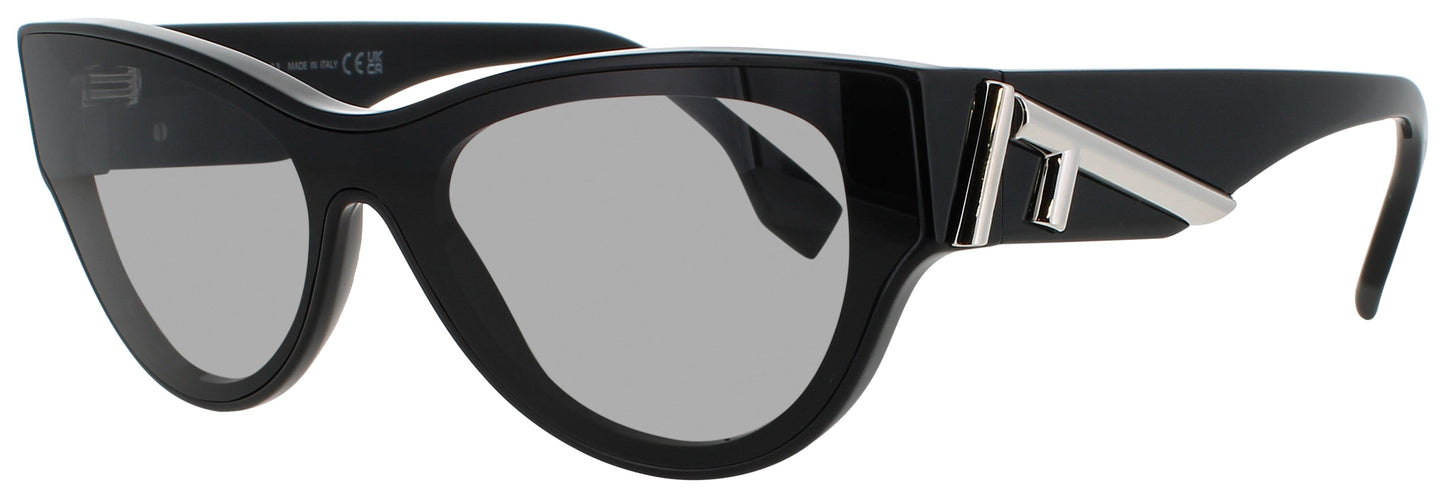 FENDI FE40135I Frame SHINY BLACK/SILVER Lens GREY