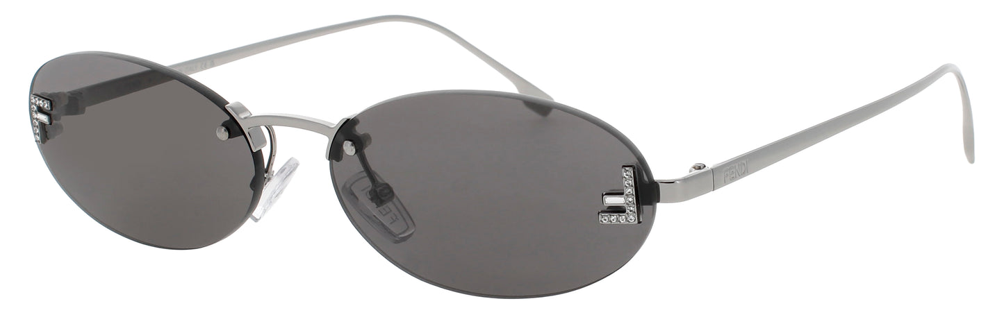 FENDI FE4075US Frame SHINY DARK RUTHENIUM Lens  SMOKE