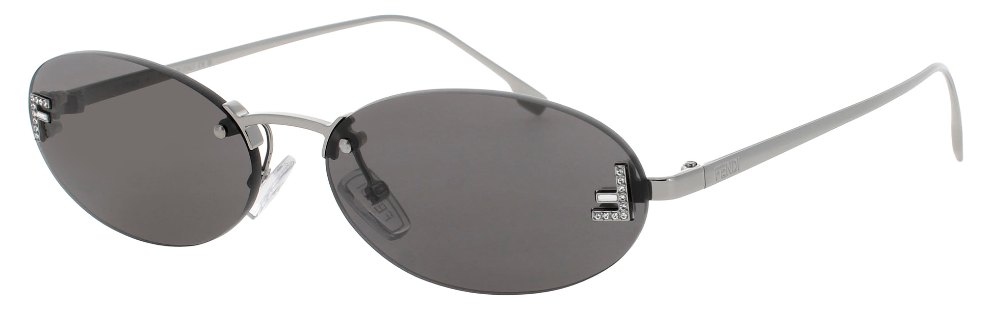 FENDI FE4075US Frame SHINY DARK RUTHENIUM Lens  SMOKE